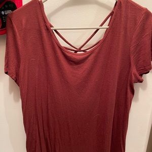 Maroon Criss Cross Back Top